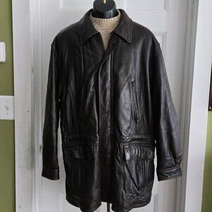 Vintage Colebrook American Mens Leather Coat Jacket Size XL Chocolate Brown